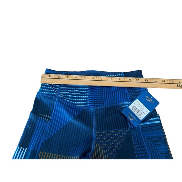 Brooks 221522 Method Women’s Small Leggings 3/4 Crop Tight NWT Blue Motion Print - Picture 11 of 14